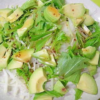 アボカドと大根水菜のサラダ